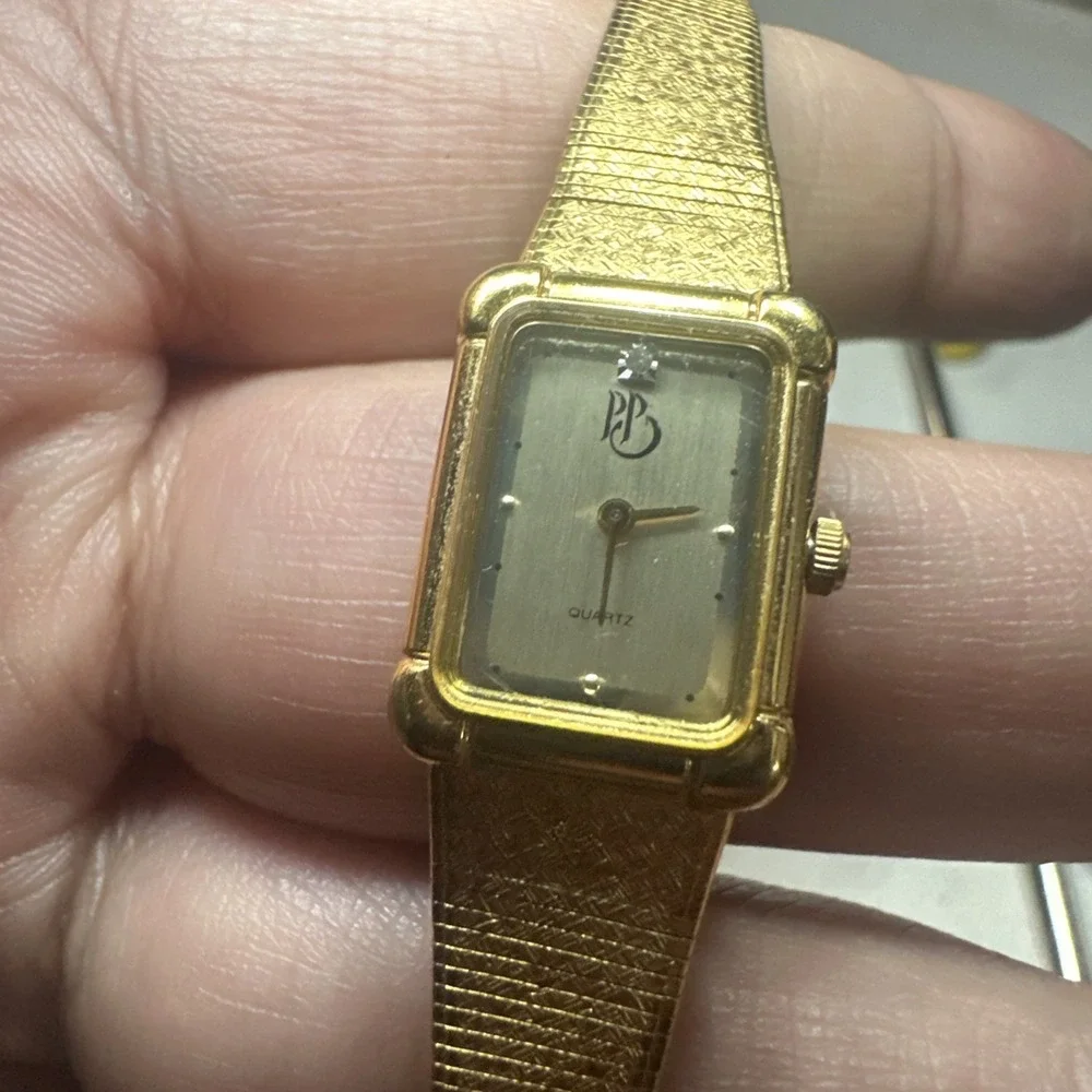 Vintage‎ Paul Breguette PB Ladies Wrist Watch Quartz 14mm For Repair Fit 5.5in